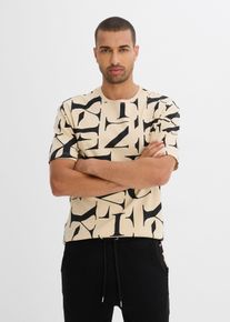 T-Shirt aus schwerer reiner Bio-Baumwolle in beige, Grösse 44/46 (S), 100% Baumwolle, bonprix