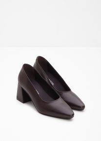 Pumps aus Leder in braun, Grösse 37, bonprix