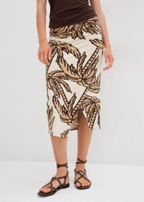 bedruckter Jersey-Rock aus softem Viskose-Mix in beige, Grösse 44/46 (L), bonprix
