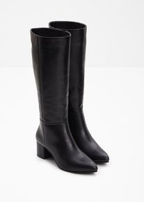 Stiefel aus Leder in schwarz, Gr&ouml;sse 38, bonprix