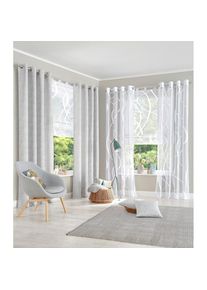 Raffrollo »Cellino« mit Schlaufen Transparent, klassische Netzoptik, Polyester , weiss , my home , Obermaterial: 100% Polyester