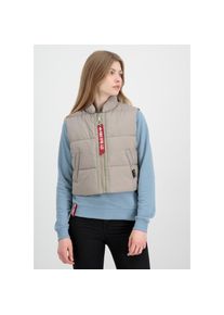 Alpha Industries , Blouson »Puffer Vest Cropped Women« , beige , Gewebtes Alpha Label auf der Tasche