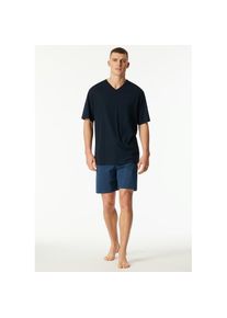 Schiesser , Shorty »Comfort Essentials«, (2 tlg.), mit aufgesetzter Brusttasche , blau , Schlafanzug für Herren von Schiesser