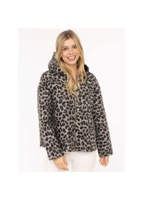 Zwillingsherz , Kurzjacke »"Fur"«, Kapuze, Reissverschluss, Seitliche Taschen , grau , Teddyjacke für Damen von Zwillingsherz