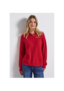 Street One , Rundhalspullover, mit Strukturmuster , rot , Pullover von Street One
