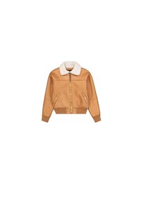 Alpha Industries, Unisex, Bomberjacke &raquo;B-15 Modified W&laquo;, camel, L, Faux Teddy Stoff
