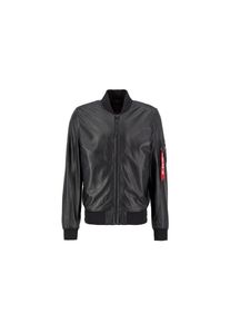 Alpha Industries , Damen , Bomberjacke &raquo;MA-1 Leather LW II&laquo; , schwarz , Leder Stoff