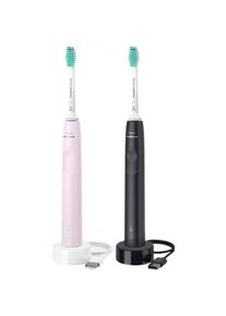 Philips Sonicare 3100 Doppelpack rose-schwarz