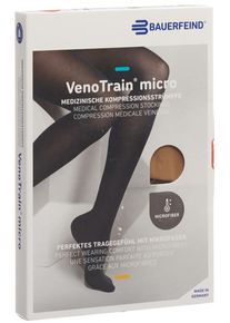 Bauerfeind VenoTrain Micro KKL2 AD L normal/long geschlossene Fussspitze caramel