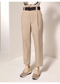 WITT Damen Bundfaltenhose in gewebter Qualität, beige, Größe 38, 63% Lyocell, 37% Polyester