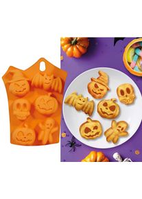 HALLOWEEN SILIKON BACKFORM KEKSE 6-FACH, 23X15cm