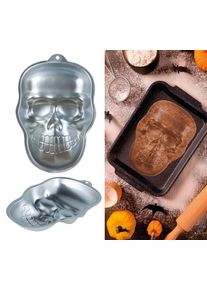 Moule à pâtisserie en aluminium en forme de tête de mort (27 x 18 cm)