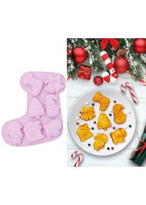 Moule en silicone pour 7 biscuits, bas de Noël, 22 cm