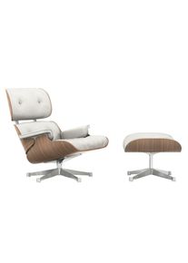 Eames Lounge Chair & Ottoman Nussbaum weiß Sessel Vitra