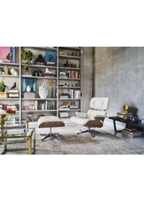 Eames Lounge Chair & Ottoman Nussbaum weiß Sessel Vitra