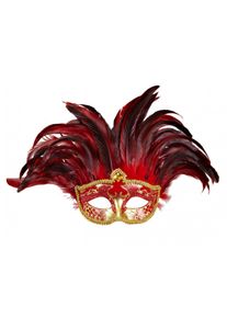 Elegante Diavola Augenmaske Mit Federn