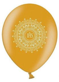 partydeco 6 palloncini IHS in lattice dorati 30cm