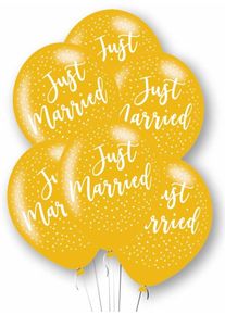 6 Ballons Just Married Doré 27.5cm