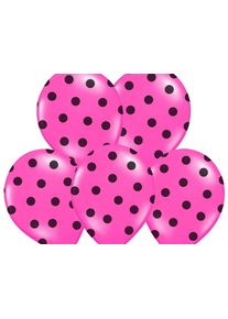 partydeco 6 ballons à pois rose 30cm