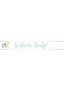 Amscan Bannière aluminium Welcome Baby avec éléphant 174cm