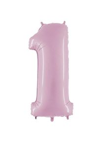 Palloncino foil numero 1 rosa 102 cm