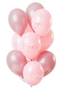 12 ballons rose élégant anniversaire 80 ans