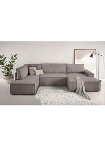 Wohnlandschaft »SHERWOOD 329 cm, U-Form, Schlafsofa,« , grau , Home Affaire