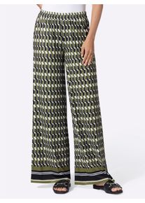 Heine Witt Damen Schlupfhose, oliv-schwarz-bedruckt, Gr&ouml;&szlig;e 40, 95% Polyester, 5% Elasthan