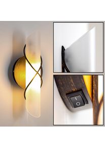 hofstein Palma Wandleuchte Edelstahl, Schwarz, Weiß, 1-flammig