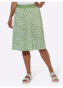 WITT Damen Jerseyrock im Doppelpack, eucalyptus + eucalyptus-weiß-bedruckt, Größe 54, 50% Baumwolle, 50% Modal