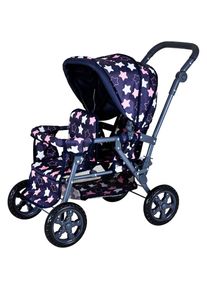 KNORRTOYS , Zwillingspuppenwagen »Big Twin - star blue pink«