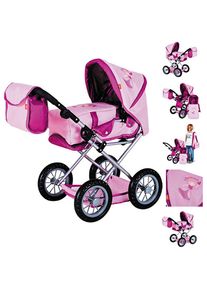 KNORRTOYS , Kombi-Puppenwagen »Ruby - princess pink«, mit Wickeltasche , pink