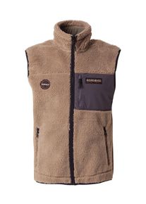 Napapijri Weste 'YUPIK' Herren Gr&ouml;&szlig;e XXL cappuccino / grau / orange / schwarz