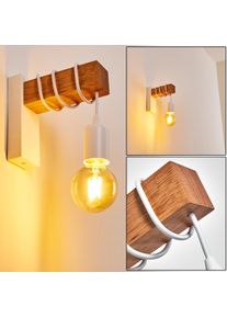 hofstein Barbengo Wandleuchte Braun, Wei&szlig;, 1-flammig