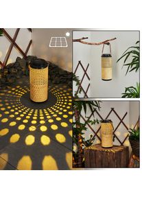 hofstein Sessivi Solarleuchte LED Braun, Holz hell, Schwarz, 1-flammig