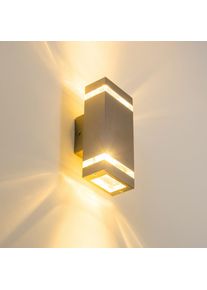 Lutec Lampen Au&szlig;enwandleuchte Edelstahl, 2-flammig