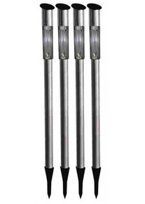 Globo STIBBO 4er Solarleuchtenset LED Edelstahl, 1-flammig