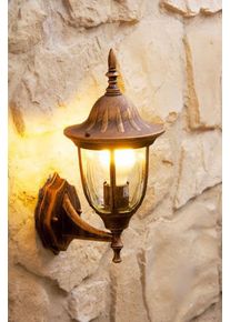 hofstein Ribadeo Au&szlig;enwandleuchte Braun, Gold, 1-flammig