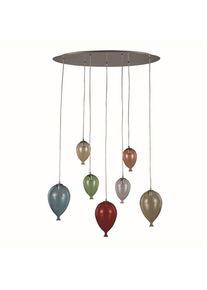 Ideal Lux CLOWN Hängeleuchte Chrom, 7-flammig