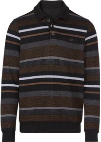Marco Donati Herren Sweatshirt in garngefärbtem Streifendessin schwarz-braun-gestreift