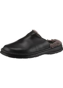 Herren Pantoffel mit Lammfell-Futter schwarz