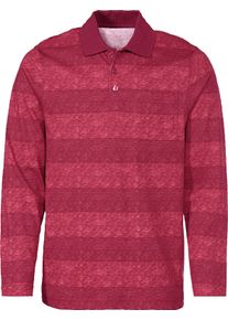 Catamaran Herren Langarm-Poloshirt mit Streifen-Muster bordeaux-kirsche