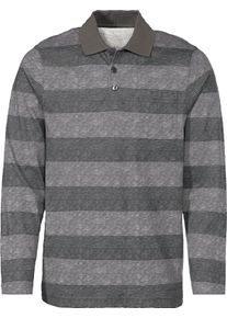 Catamaran Herren Langarm-Poloshirt mit Streifen-Muster graphit-anthrazit