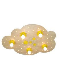 Elobra STERNENWOLKE Wand-/Deckenleuchte Holz hell, 5-flammig