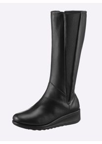 Witt Damen Stiefel mit Stretch-Einsatz, schwarz, Gr&ouml;&szlig;e 41, 100% Leder