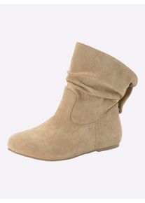 sheego Witt Damen Stiefelette in Schlupfform, beige, Größe 41, 100% Polyester
