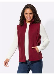 WITT Damen Fleeceweste mit kurzem Reissverschluss, dunkelrot, Gr&ouml;&szlig;e 54, 100% Polyester