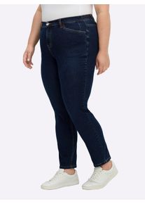 sheego Witt Damen Jeans schmal, mit bequemem Oberschenkel, dark blue, Größe 46, 99% Baumwolle, 1% Elasthan