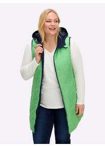 sheego Witt Damen Wendeweste mit Kapuze, tiefblau-apfel, Größe 40, 100% Polyester. Wattierung: 100% Polyester