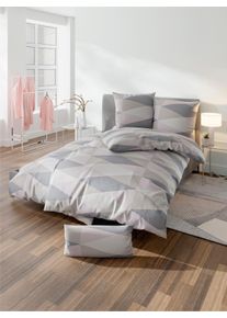 Janine Witt Bettwäsche, rosé-grau-bedruckt, Größe 40x80/135x200 cm, 100% Baumwolle